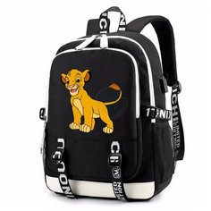 Рюкзак Симба черный с USB-портом №2 Noname