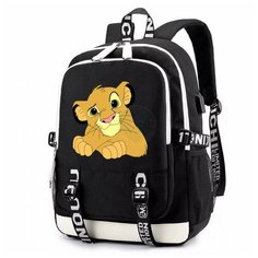 Рюкзак Симба черный с USB-портом №5 Noname