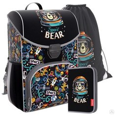 ErichKrause Ранец ErgoLine Space Bear 46218-set, черный