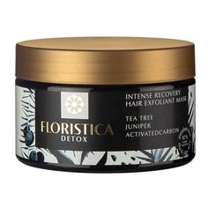 Маска-эксфолиант Floristica "Detox" для всех типов волос, Восстановление, Укрепление, Чайное дерево, Можжевельник, Активированный уголь, 250 мл (45213)