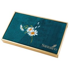 Полотенце SANTALINO ромашка, 40х70 см махра, бирюза, вышивка,100% хлопок 400гр\м (850-331-36)