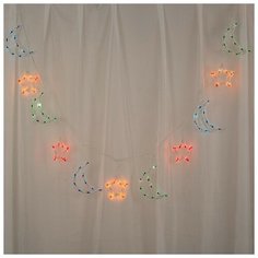 Гирлянда Luazon Lighting Бахрома, 2,3*0,25 м, "Звезда и фонарь", 120 ламп, свечение мультиколор, 8 режимов, 220 V (BH. IN. DECOR-101.3.01-3)