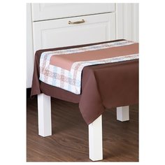 Дорожка на стол мокко, SANTALINO 80х40 см,100% хлопок, мокко+клетка850-884-3)