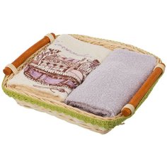 Комплект салфеток махровых SANTALINO из 2-х шт в корзине лаванда,35х50 см,100% хлопок (850-840-31)