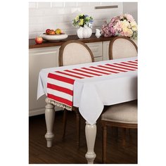 Дорожка на стол Santalino "Акцент", 50*130 см, 100% х/б, белый (850-846-3)