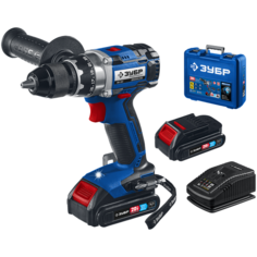 Аккумуляторная дрель-шуруповерт ЗУБР DB-201-22 Li-Ion 20 В 2 А*ч x 2 кейс