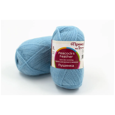 Пряжа из Троицка "Пушинка", 50% козий пух, 50% мериносовая шерсть; цвет: Венерин башмачок (голубой) , 225 м, 50 г х 2 шт. Троицкая камвольная фабрика