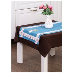 Дорожка на стол SANTALINO 40*79 смлетняя веранда,100% хлопок, синий (850-821-3)