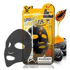 Elizavecca Тканевая маска для лица black charcoal honey deep power ringer mask pack