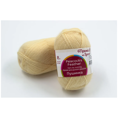 Пряжа из Троицка "Пушинка" , 50% козий пух, 50% мериносовая шерсть; цвет: шампанское , 225 м, 50 г х 2 шт. Троицкая камвольная фабрика