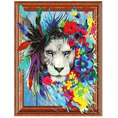 Алмазная мозаика 40х50 "Лев New World
