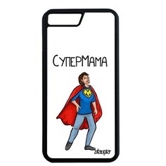 Защитный чехол на смартфон // Apple iPhone 7 Plus // "Супермама" Рисунок Веселый, Utaupia, белый