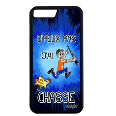 Противоударный чехол на смартфон // Apple iPhone 7 Plus // "Не могу - у меня охота!" Рисунок Дичь, Utaupia, синий
