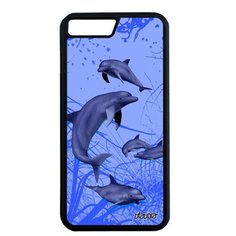 Защитный чехол на смартфон // Apple iPhone 7 Plus // "Дельфины" Афалина Косатка, Utaupia, голубой