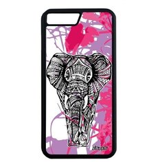 Красивый чехол на смартфон // iPhone 7 Plus // "Слон" Дизайн Азиатский, Utaupia, розовый