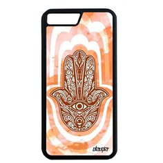 Противоударный чехол на смартфон // Apple iPhone 7 Plus // "Амулет Хамса" Фетиш Оберег, Utaupia, оранжевый