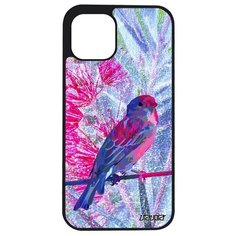 Красивый чехол на смартфон // Apple iPhone 12 Mini // "Воробей" Маленький Птенец, Utaupia, фуксия