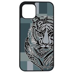Защитный чехол на смартфон // iPhone 12 Mini // "Тигр" Джунгли Хищник, Utaupia, серый
