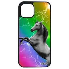 Противоударный чехол на смартфон // Apple iPhone 12 Mini // "Лошадь" Конь Жеребец, Utaupia, цветной