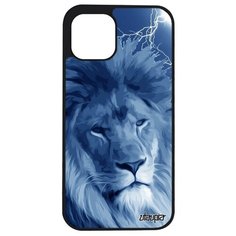 Защитный чехол на смартфон // iPhone 12 Mini // "Лев" Саванна Король, Utaupia, голубой