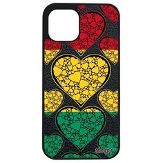 Чехол на смартфон iPhone 12, "Флаг Гвинеи с сердцем" Туризм Патриот Utaupia