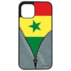 Чехол на смартфон iPhone 12 pro, "Флаг Сенегала на молнии" Государственный Патриот Utaupia