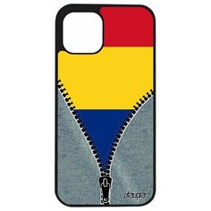 Чехол на смартфон iPhone 12 pro, "Флаг Румынии на молнии" Страна Патриот Utaupia
