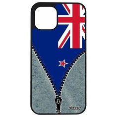 Чехол на смартфон iPhone 12, "Флаг Новой Зеландии на молнии" Государственный Путешествие Utaupia