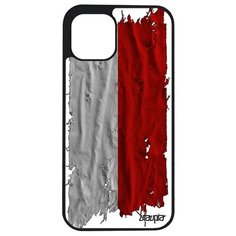 Противоударный чехол на смартфон // Apple iPhone 12 Mini // "Флаг Польши на ткани" Страна Государственный, Utaupia, белый