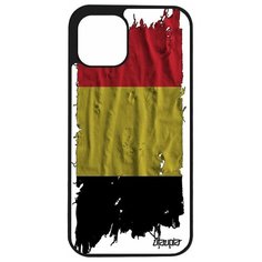 Чехол на смартфон iPhone 12 pro, "Флаг Бельгии на ткани" Государственный Патриот Utaupia