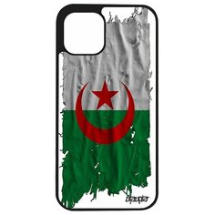 Чехол на смартфон iPhone 12 pro, "Флаг Алжира на ткани" Страна Utaupia