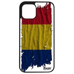 Чехол на смартфон Apple iPhone 12 pro, "Флаг Румынии на ткани" Страна Патриот Utaupia