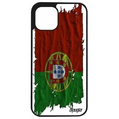 Чехол на смартфон Apple iPhone 12 pro, "Флаг Португалии на ткани" Патриот Государственный Utaupia