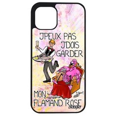 Противоударный чехол на смартфон // Apple iPhone 12 Mini // "Не могу - у меня фламинго!" Шутка Анекдот, Utaupia, светло- розовый