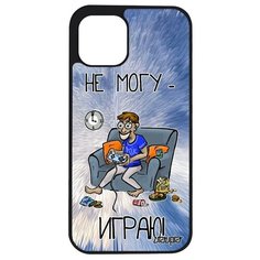 Стильный чехол на смартфон // iPhone 12 Mini // "Не могу - играю!" Прикольный Рисунок, Utaupia, голубой