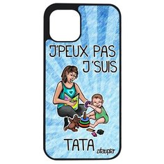 Защитный чехол на смартфон // iPhone 12 Mini // "Не могу - стала тетей!" Комикс Шутка, Utaupia, голубой