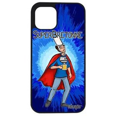 Защитный чехол на смартфон // iPhone 12 Mini // "Супербретонка" Смешной Комичный, Utaupia, синий