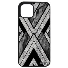Красивый чехол на смартфон // Apple iPhone 12 Pro Max // "Икс- орнамент" Гора Дизайн, Utaupia, серый
