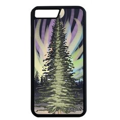 Защитный чехол на смартфон // Apple iPhone 7 Plus // "Зимняя ель" Сияние Ночь, Utaupia, серый