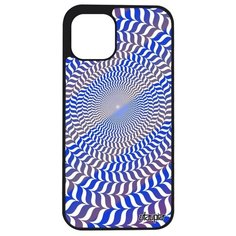 Необычный чехол на смартфон // Apple iPhone 12 Mini // "Иллюзия круга" Эффект Illusion, Utaupia, голубой