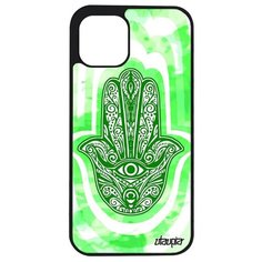 Качественный чехол на смартфон // iPhone 12 Mini // "Амулет Хамса" Фетиш Тора, Utaupia, светло- зеленый