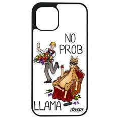 Защитный чехол на смартфон // Apple iPhone 12 Mini // "No prob lama" Прикол Смешной, Utaupia, белый