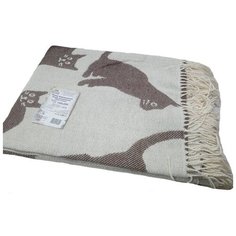 Плед "Ярослав" хлопковый "Кошки" коричневые. 140х200