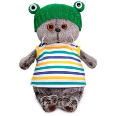 Мягкая игрушка Budi Basa в подарочной коробке - кот Басик в шапке Лягушка, 30 см Basik&Co