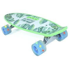 Пенни борд. Скейтборд детский 58Х16 см, с ручкой, светящиеся колеса Gravity Skateboards