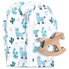 Пеленка-кокон Mjolk Ламы мальчики, 3-6 кг, 11370