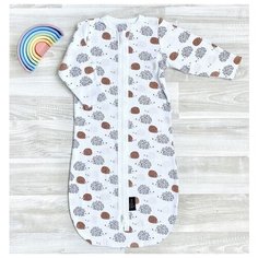 Конверт-мешок Mjolk Ёжики белый/черный/коричневый 3-6 мес.