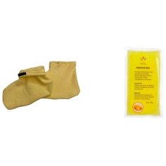 Набор, Валенки косметические, 2 штуки, желтые + Парафин косметический 450 гр лимон Irisk Professional