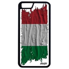 Яркий чехол на смартфон // iPhone 6 Plus // "Флаг Италии на ткани" Стиль Патриот, Utaupia, белый