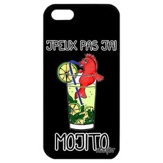 Ударопрочный чехол на смартфон // iPhone 5 5S SE (2016) // "Не могу - у меня мохито!" Комикс Юмор, Utaupia, черный